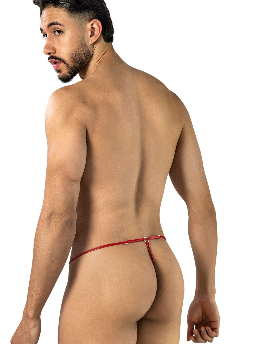 CandyMan 95007 Mens Intimate Sheer Lace Mini Thongs Red