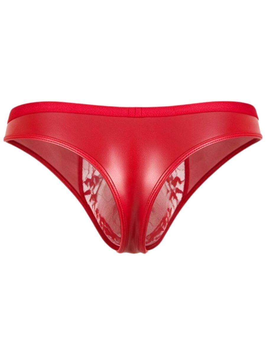 CandyMan 95009 Mens Intimate Sheer Lace Thongs Red