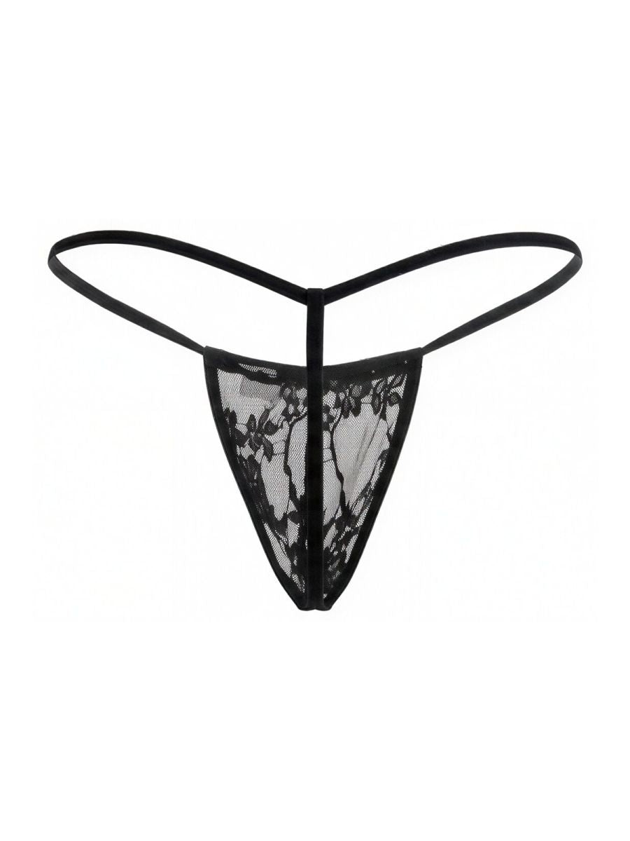 CandyMan 9586 Mens Sexy G-string Thong Black Lace