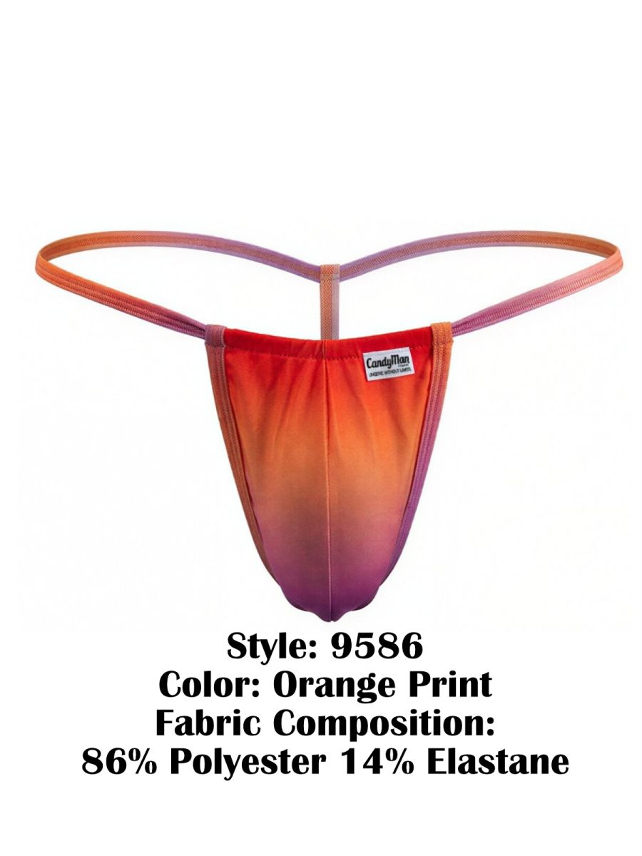 CandyMan 9586 Mens Sexy G-string Thong Orange Print