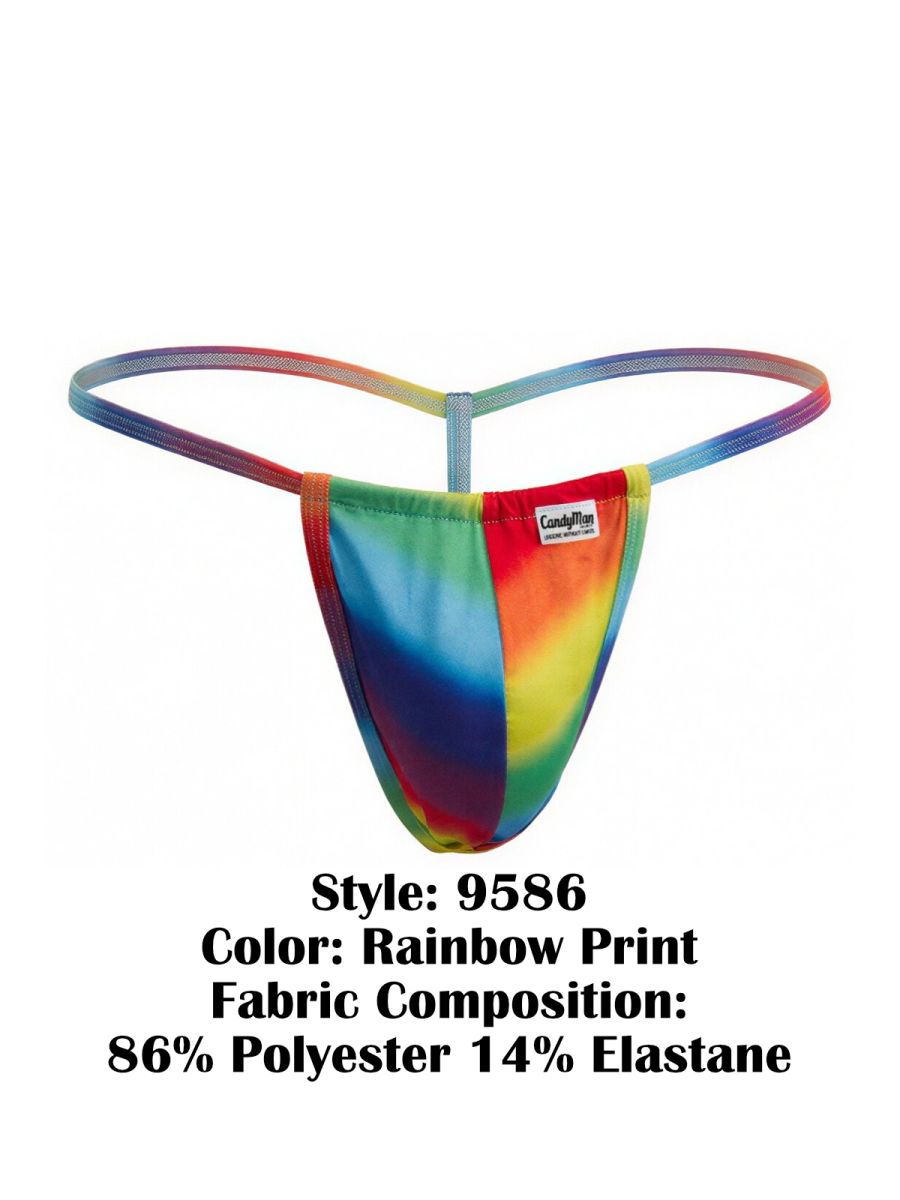 CandyMan 9586 Mens Sexy G-string Thong Rainbow Print
