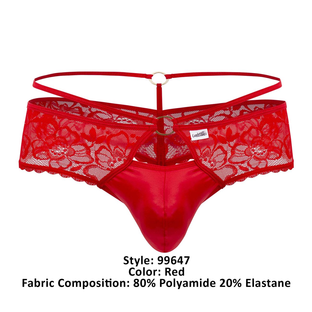 CandyMan 99647 Lace Thongs Red