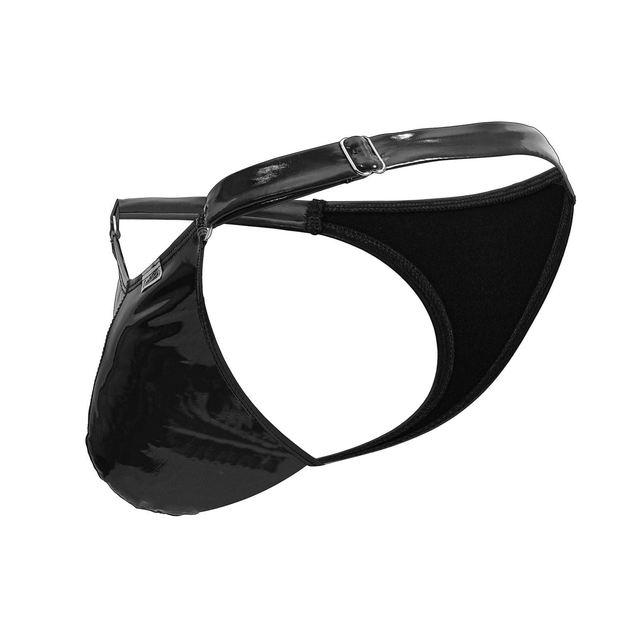 CandyMan 99819 Dom Thongs with Rings Gloss Black