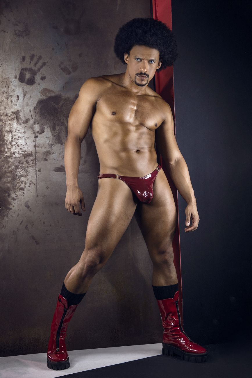 CandyMan 99819 Dom Thongs with Chains Gloss Wine