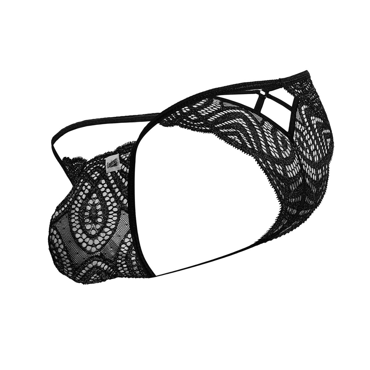 CandyMan 99829 Mens Lace Thongs Black