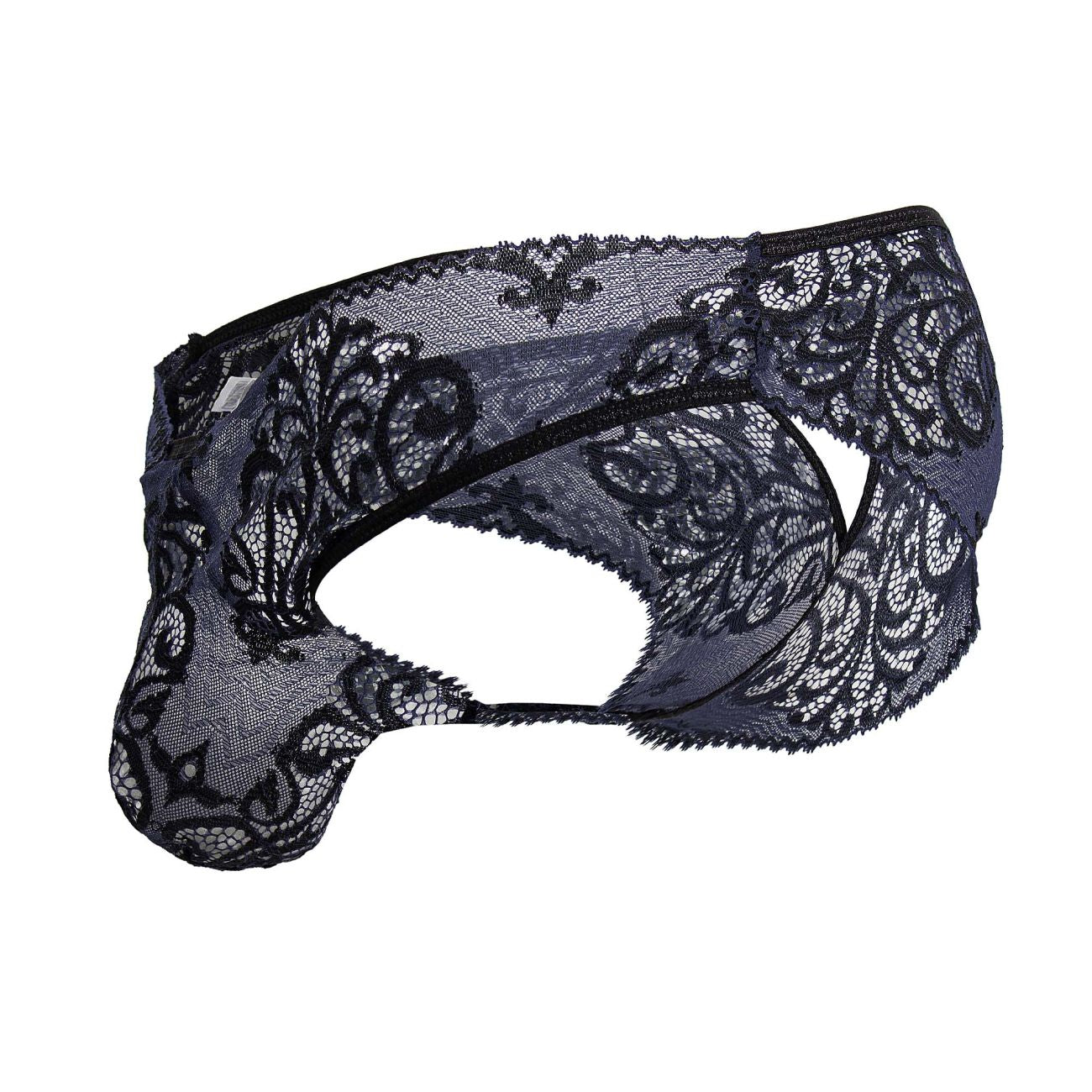 CandyMan 99830 Male Lace Briefs Black-Navy