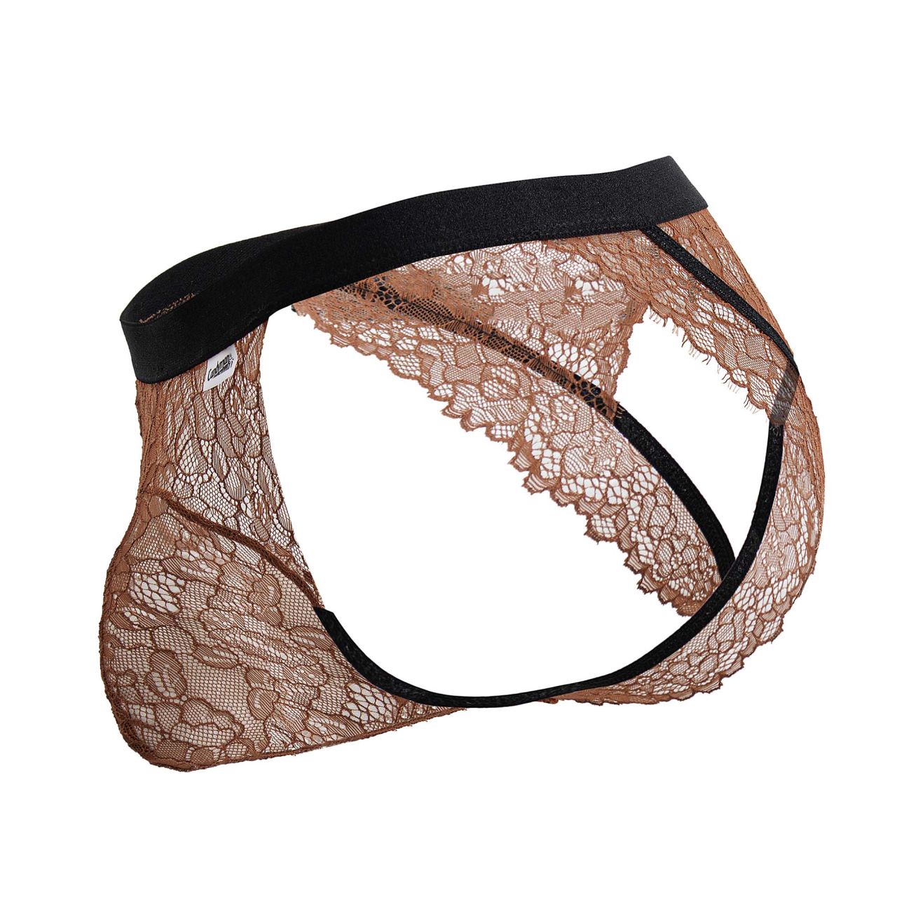 CandyMan 99853 Lace Jockstrap Mens Lingerie Black-Terracotta