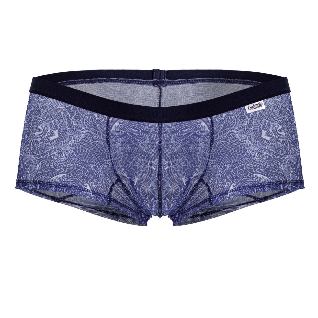 CandyMan 99873 Mens Water Print Breathable Mesh Trunks Blue-White
