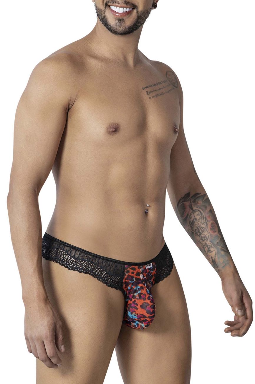 CandyMan 99887 Male Leopard & Lace Thong Animal Print Plus Sizes