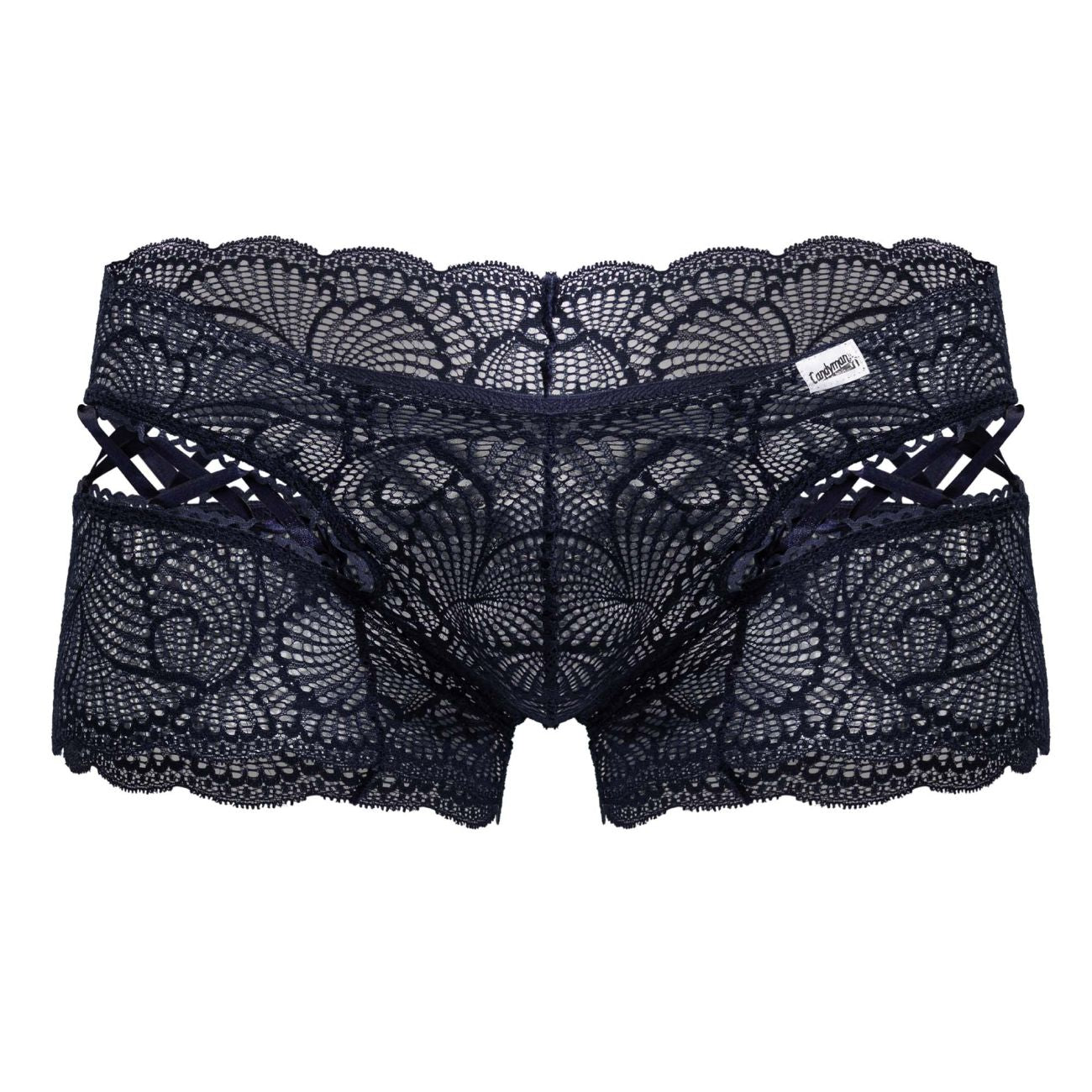 CandyMan 99916 Mens Sexy Lace Boxer Brief Trunks Navy