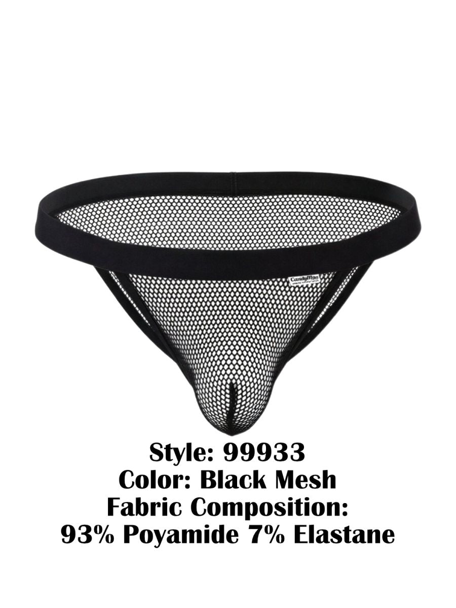 CandyMan 99933 Mens Sexy See-Through Mesh Bikini Black Mesh