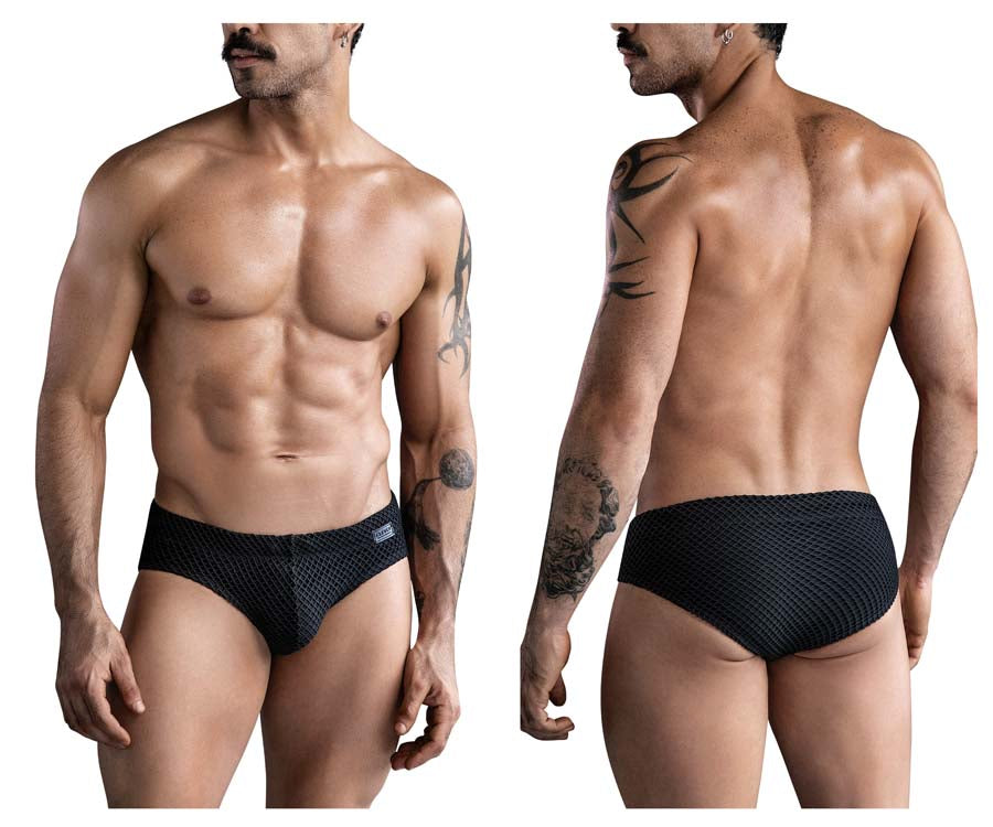 Clever 1743 Island Mens Swim Briefs Black