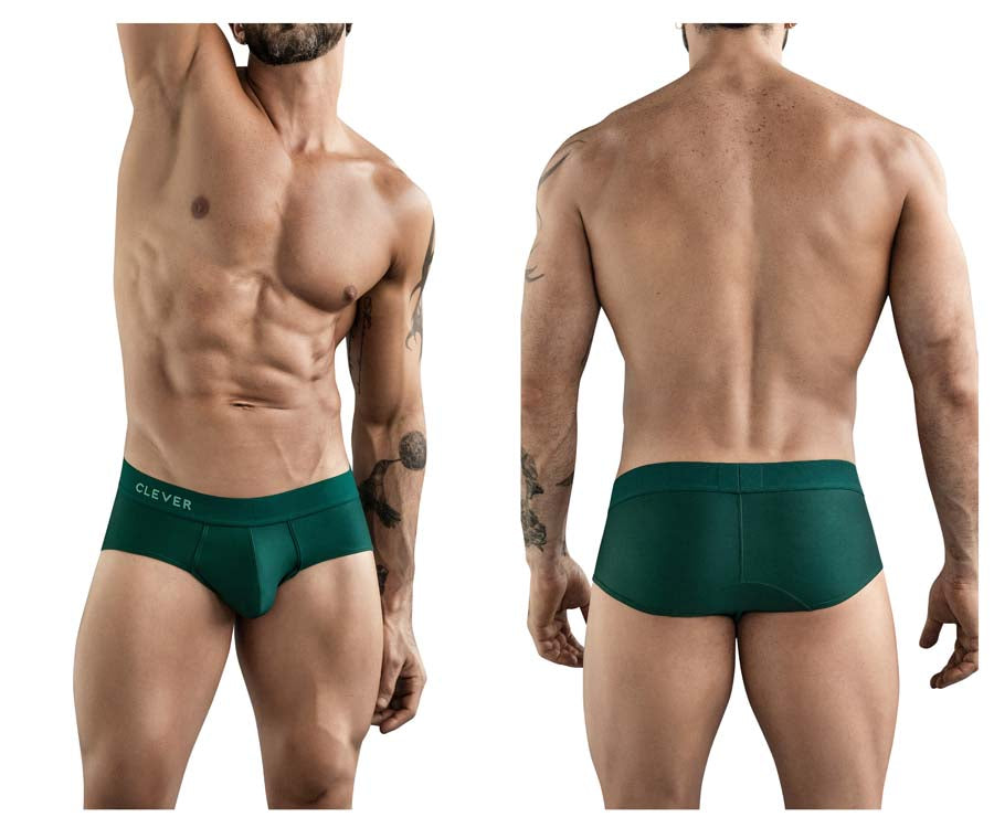 Clever 1776 Venecia Mens Comfortable Soft Briefs Dark Green