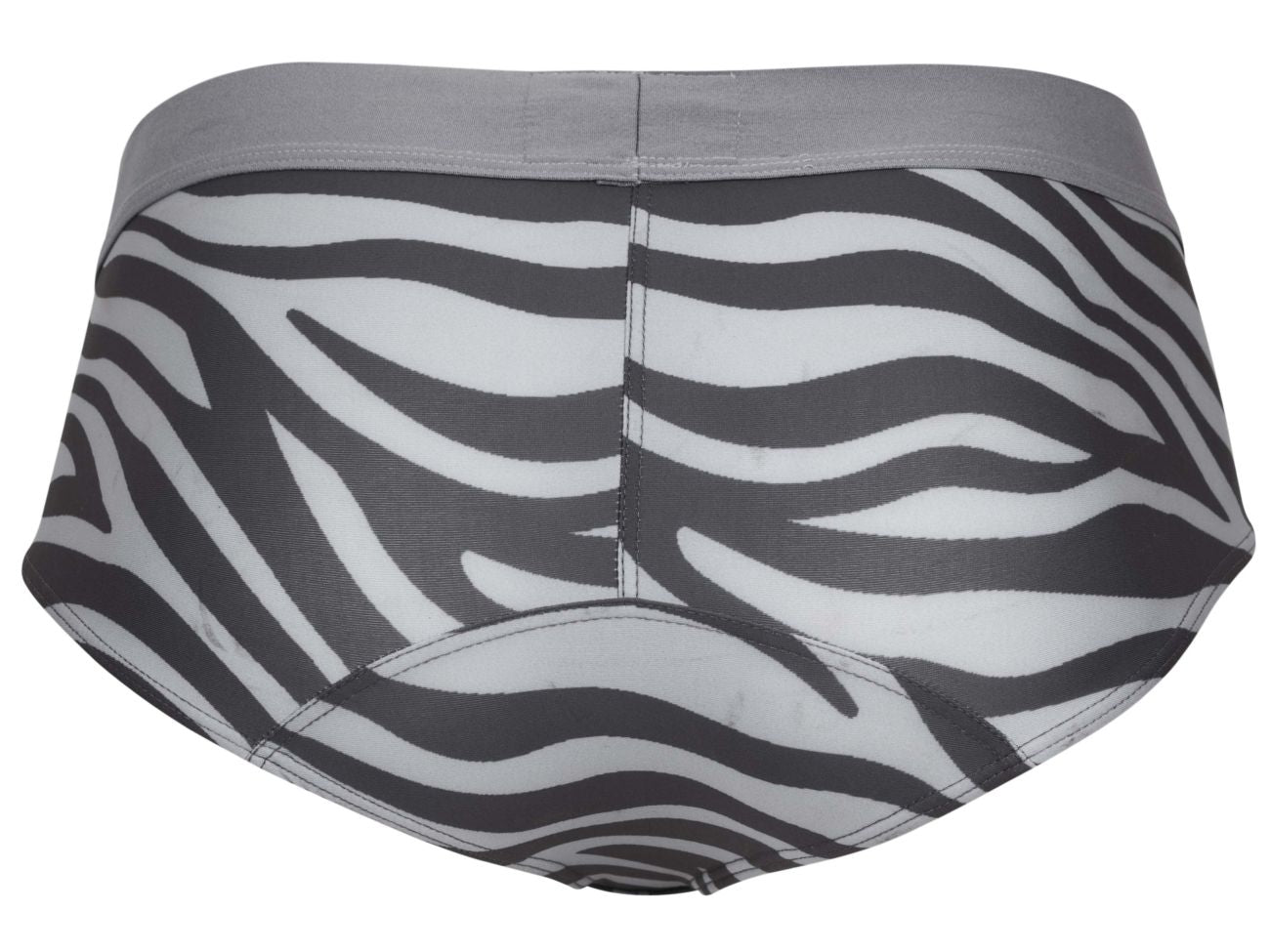 Clever 1801 Cebra Mens Zebra Animal Print Briefs Gray