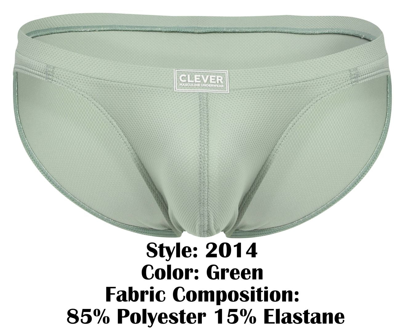 Clever 2014 Reto Mens Smooth Lightweight Briefs Green