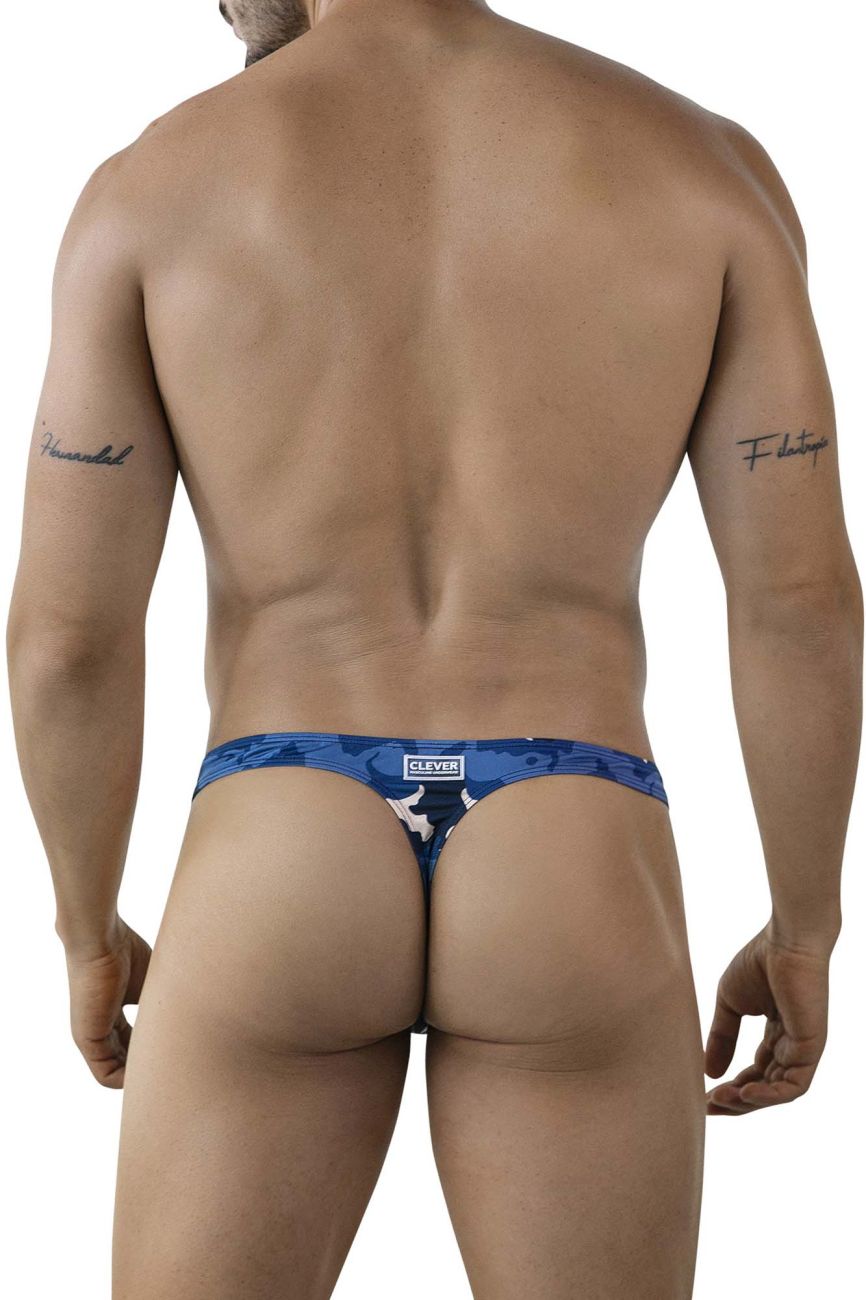 Clever 2023 Almeria Mens Bold and Sleek Camouflage Thong Blue