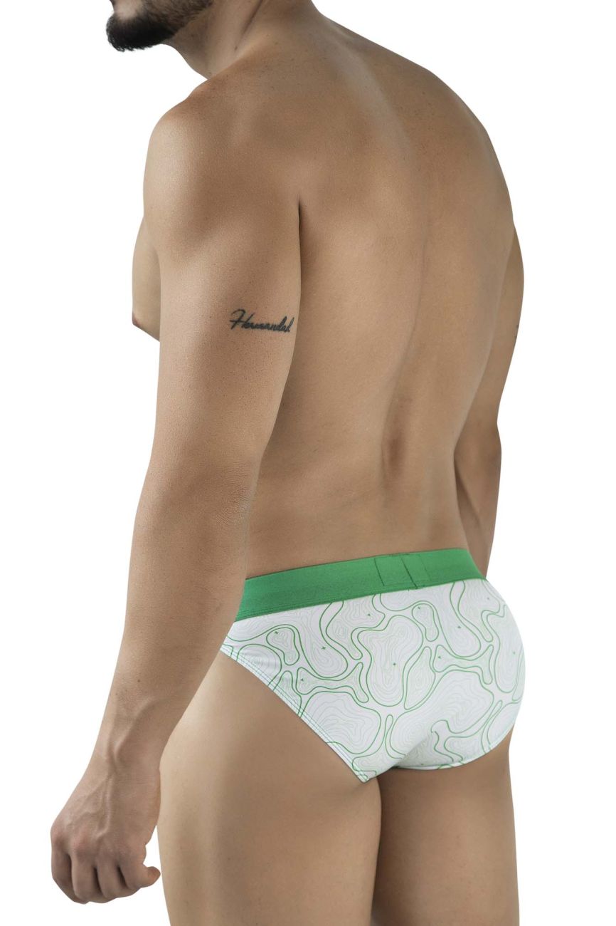 Clever 2057 Maze Mens Sporty Modern Bikini Brief Green