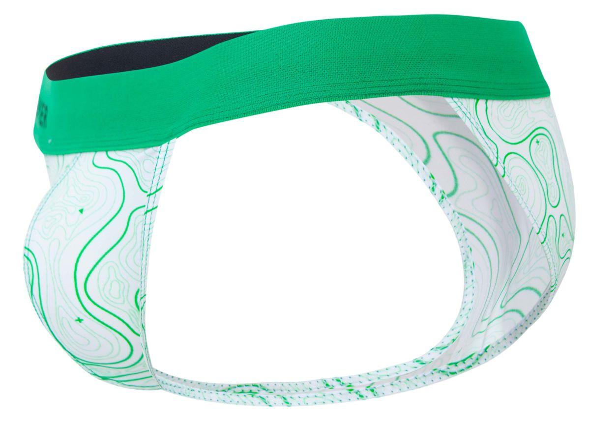 Clever 2057 Maze Mens Sporty Modern Bikini Brief Green
