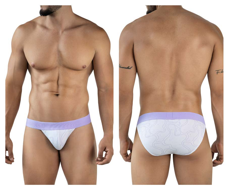 Clever 2057 Maze Mens Sporty Modern Bikini Brief Lilac