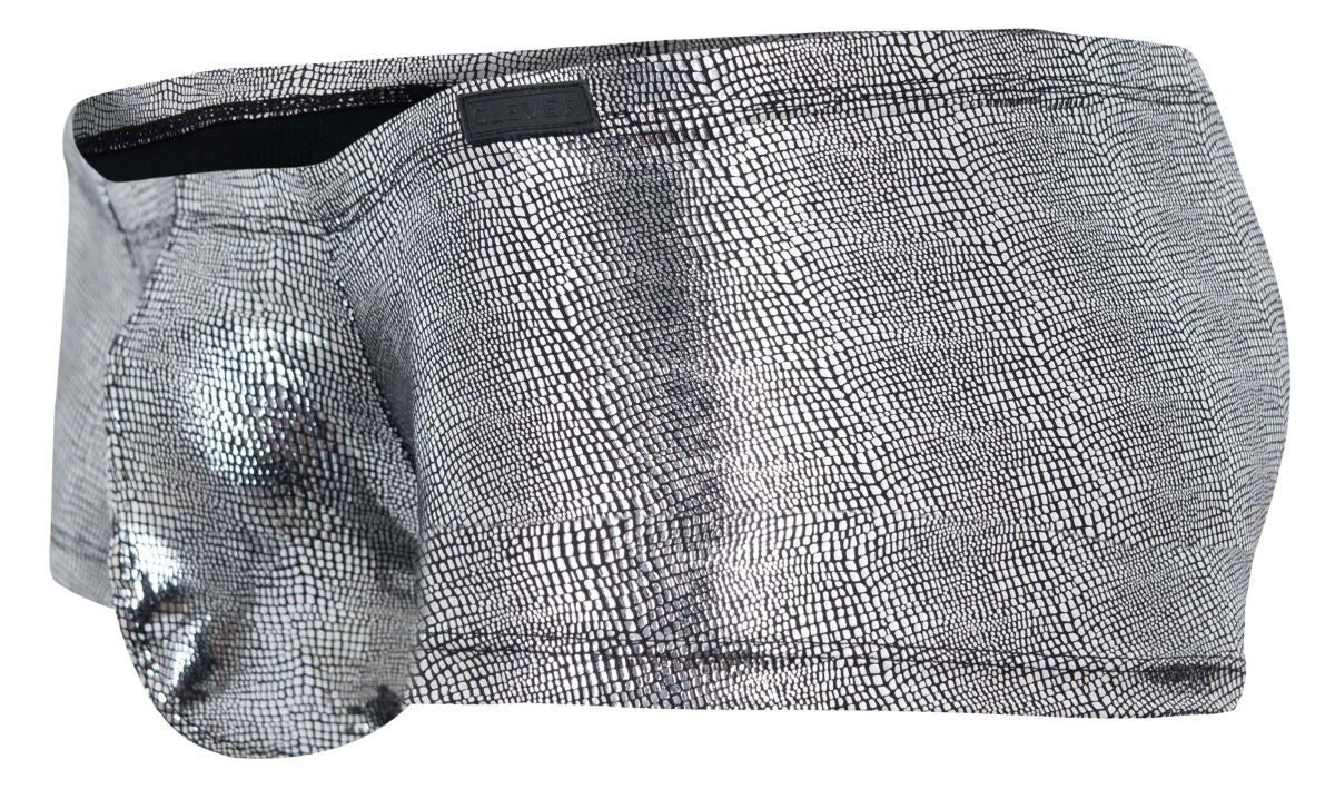 Clever 2058 Mens Sparkles Metallic Trunks Black Silver