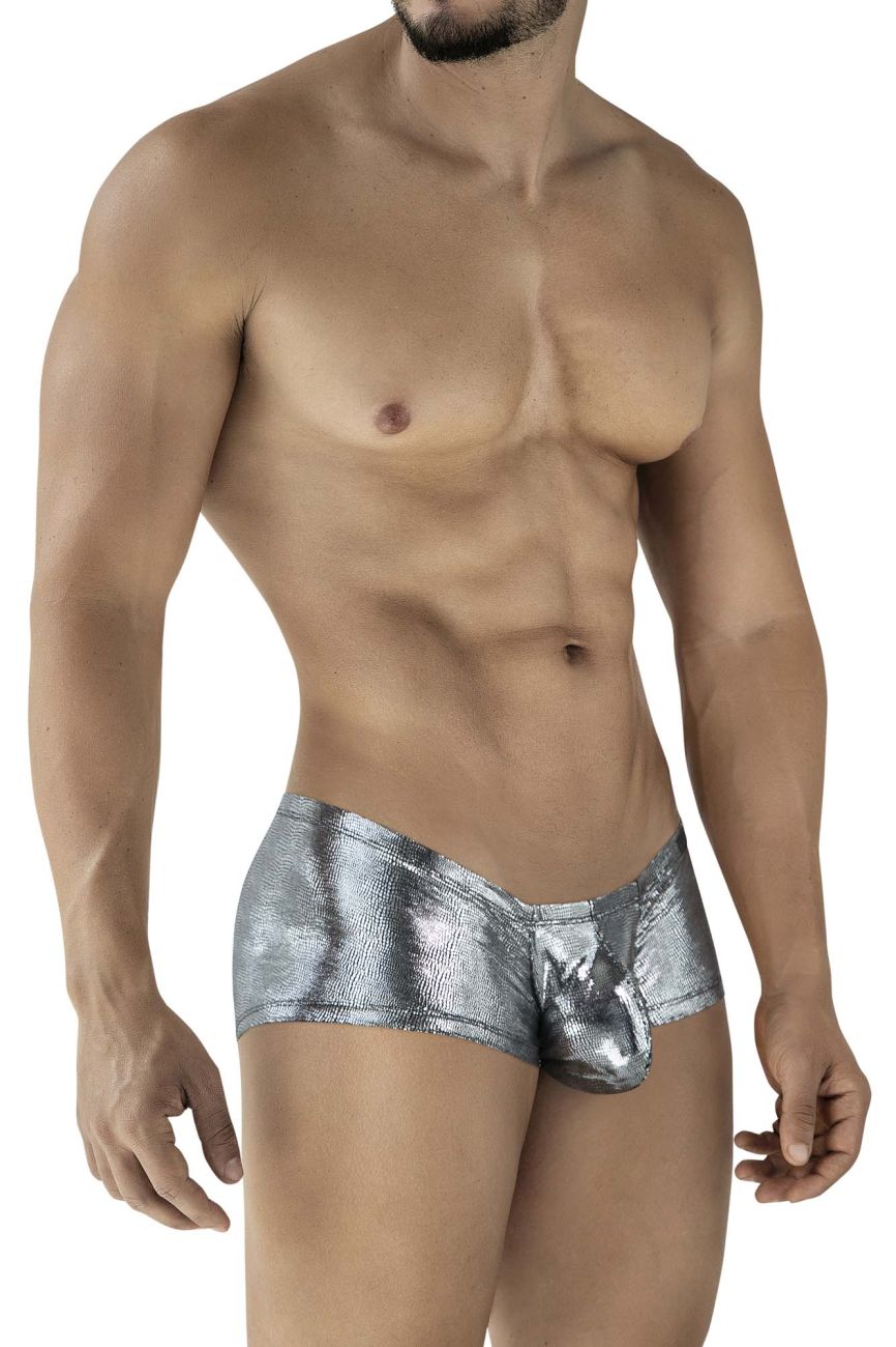 Clever 2058 Mens Sparkles Metallic Trunks Black Silver