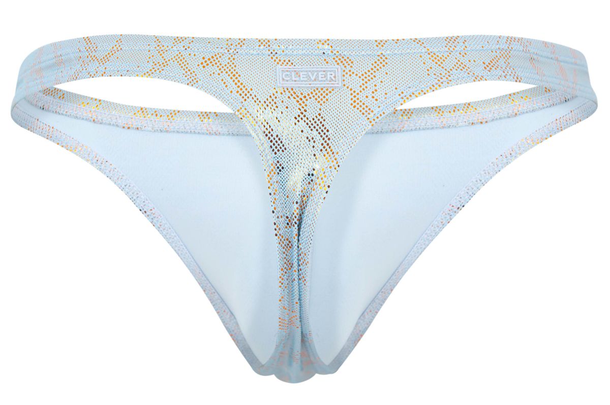Clever 2063 Mens Diamond Sculpted Fit Thongs Light Blue