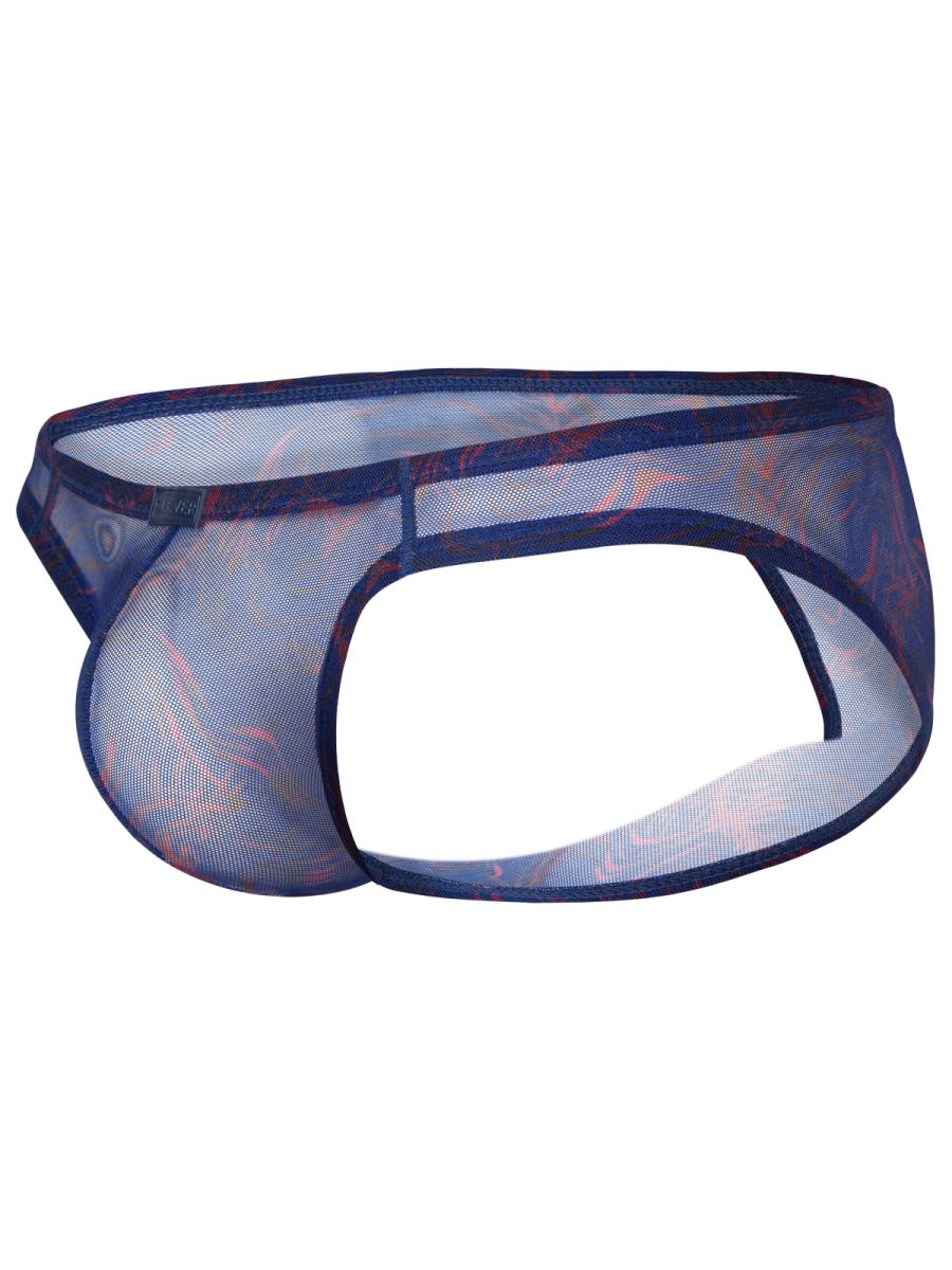 26035 Calipso Male Sheer Patterned Bikini Blue