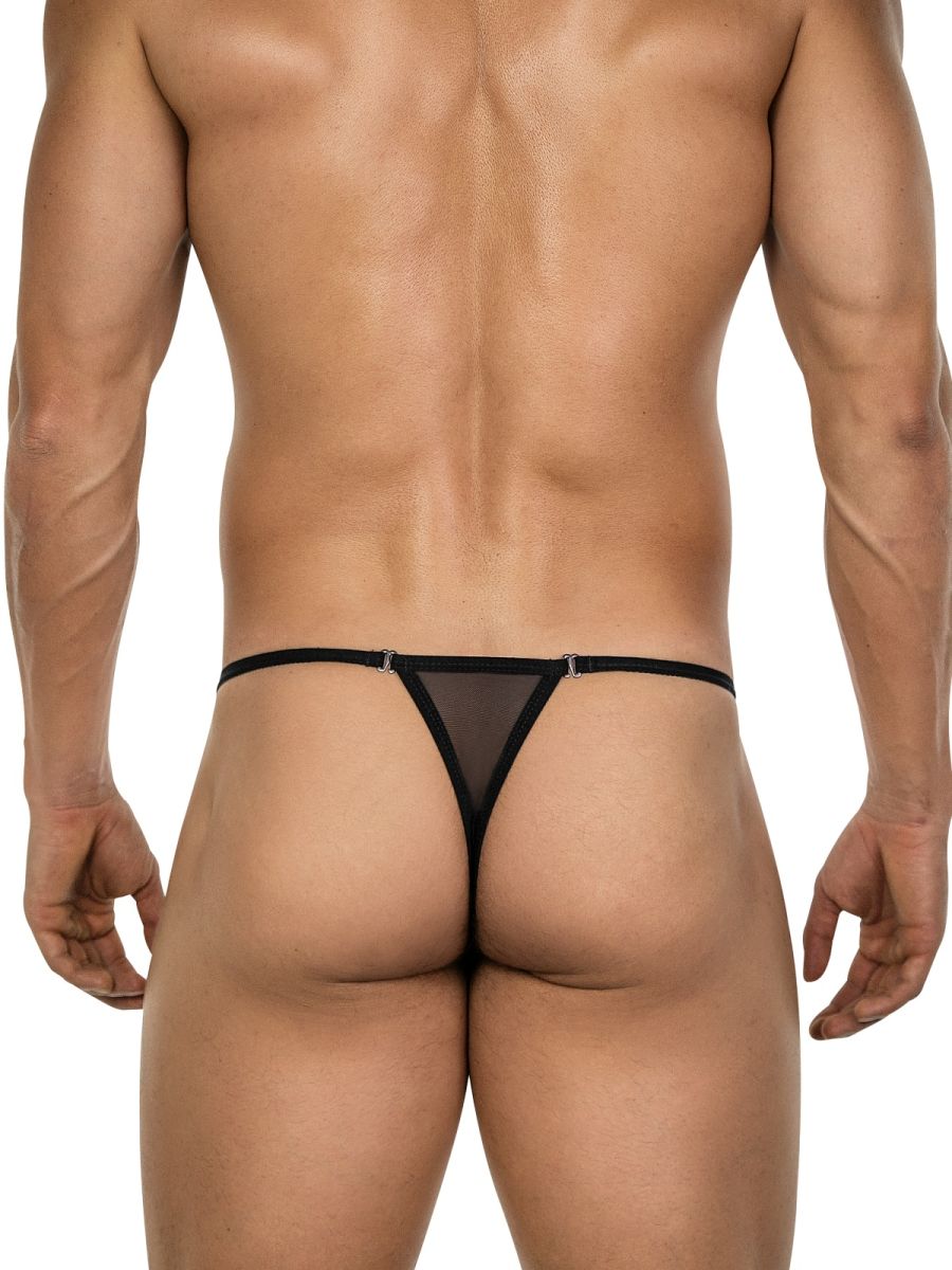 26058 Eos Male Intimate Wardrobe Sheer Thongs Black