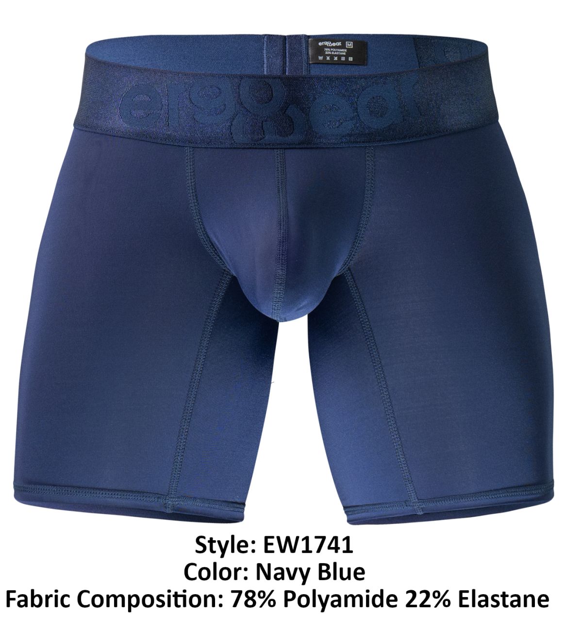 ErgoWear EW1741 MAX BOLD Mens Sleek & Comfortable Boxer Briefs Navy Blue
