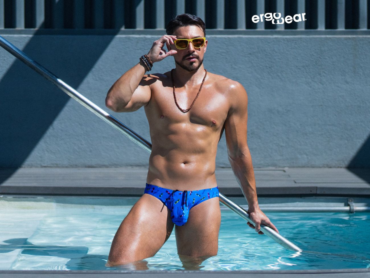 ErgoWear EW1767 X4D SW Swim Briefs Sunglasses Print Blue