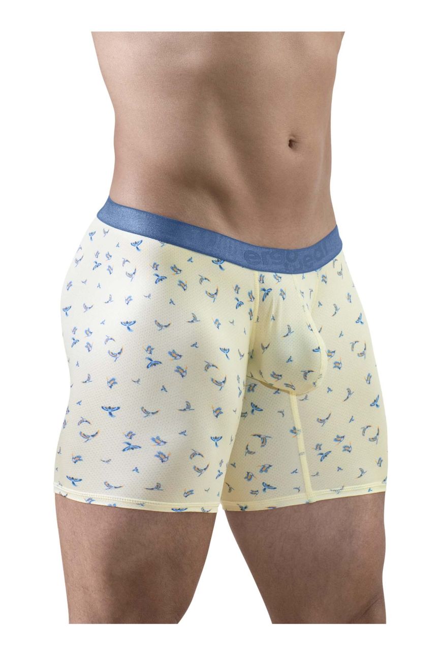 ErgoWear EW1771 SLK SE Male Comfortable Boxer Briefs Vanilla Birds