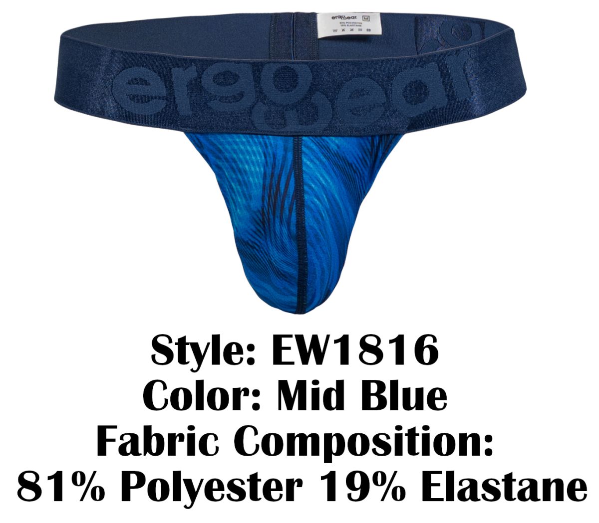 ErgoWear EW1816 MAX BOLD SE Mens Hugging G-String Mid Blue