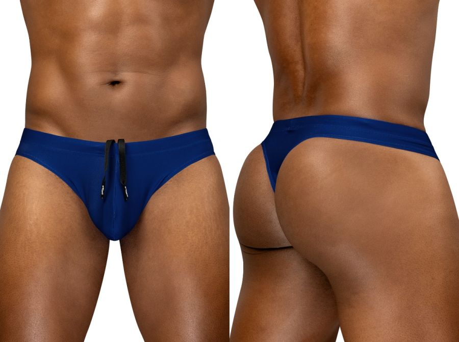 ErgoWear EW1832 Performance 4-Way Stretch Men's Swim Thongs Blue Indigo