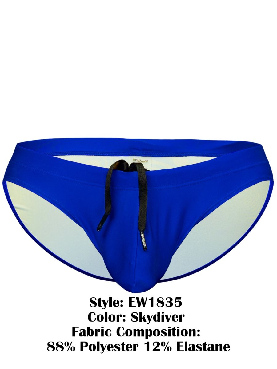 ErgoWear EW1835 Performance 4-Way Male Stretch Swim Bikini Electric Blue