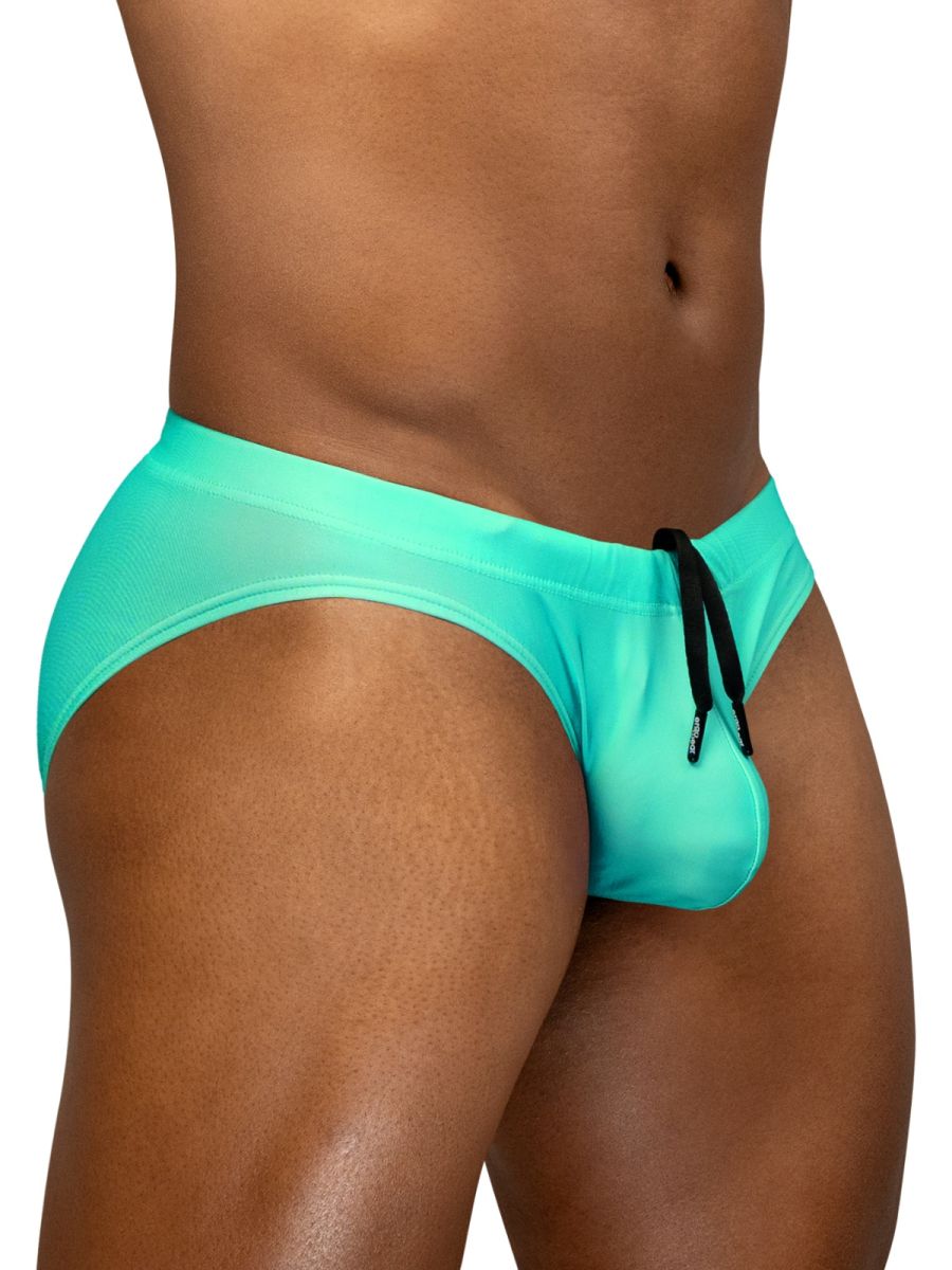 ErgoWear EW1837 Electric Mint 4-Way Male Stretch Swim Bikini Aqua