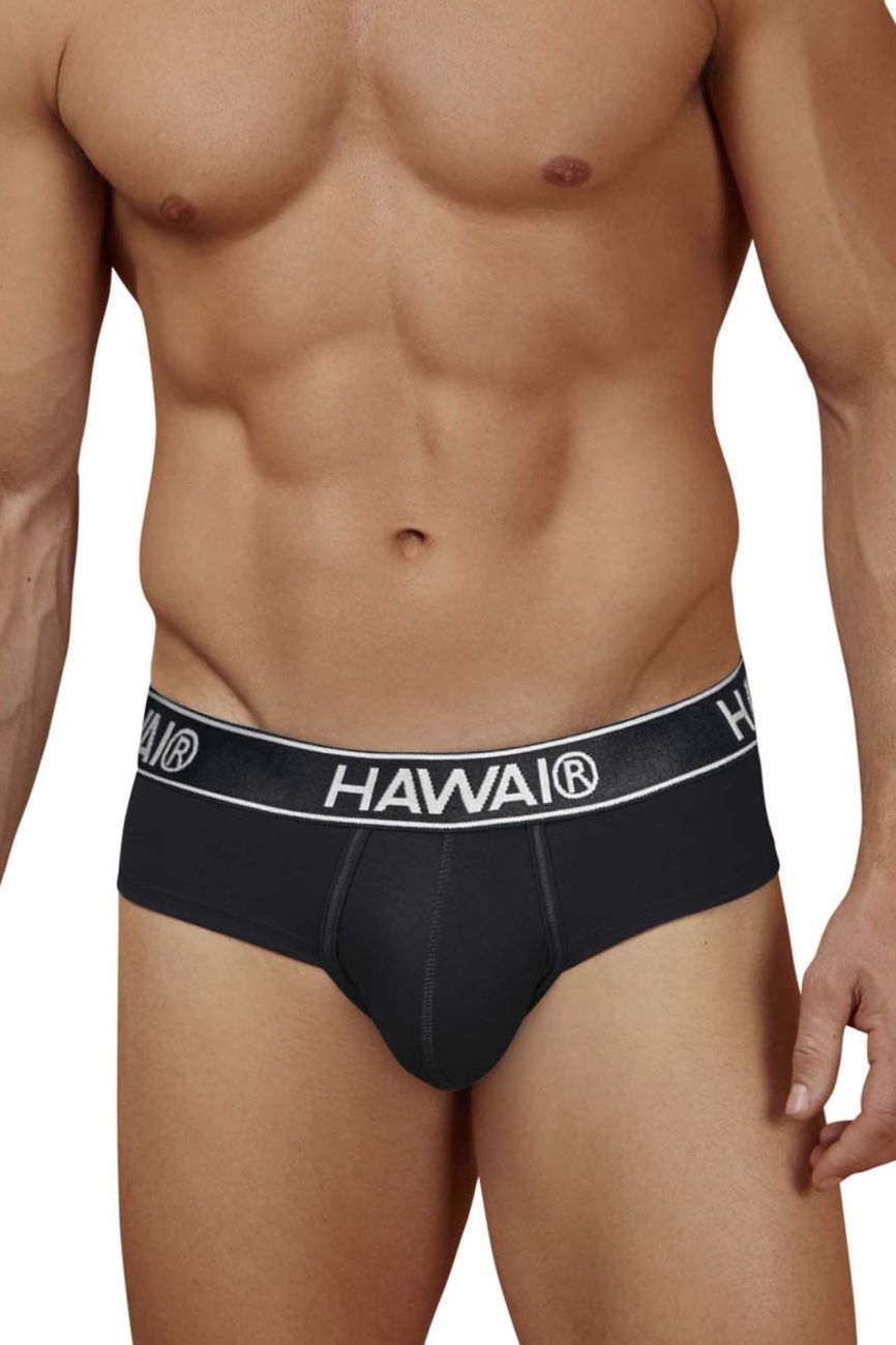 HAWAIR 41962 Cotton Blend Male Comfortable Briefs Black