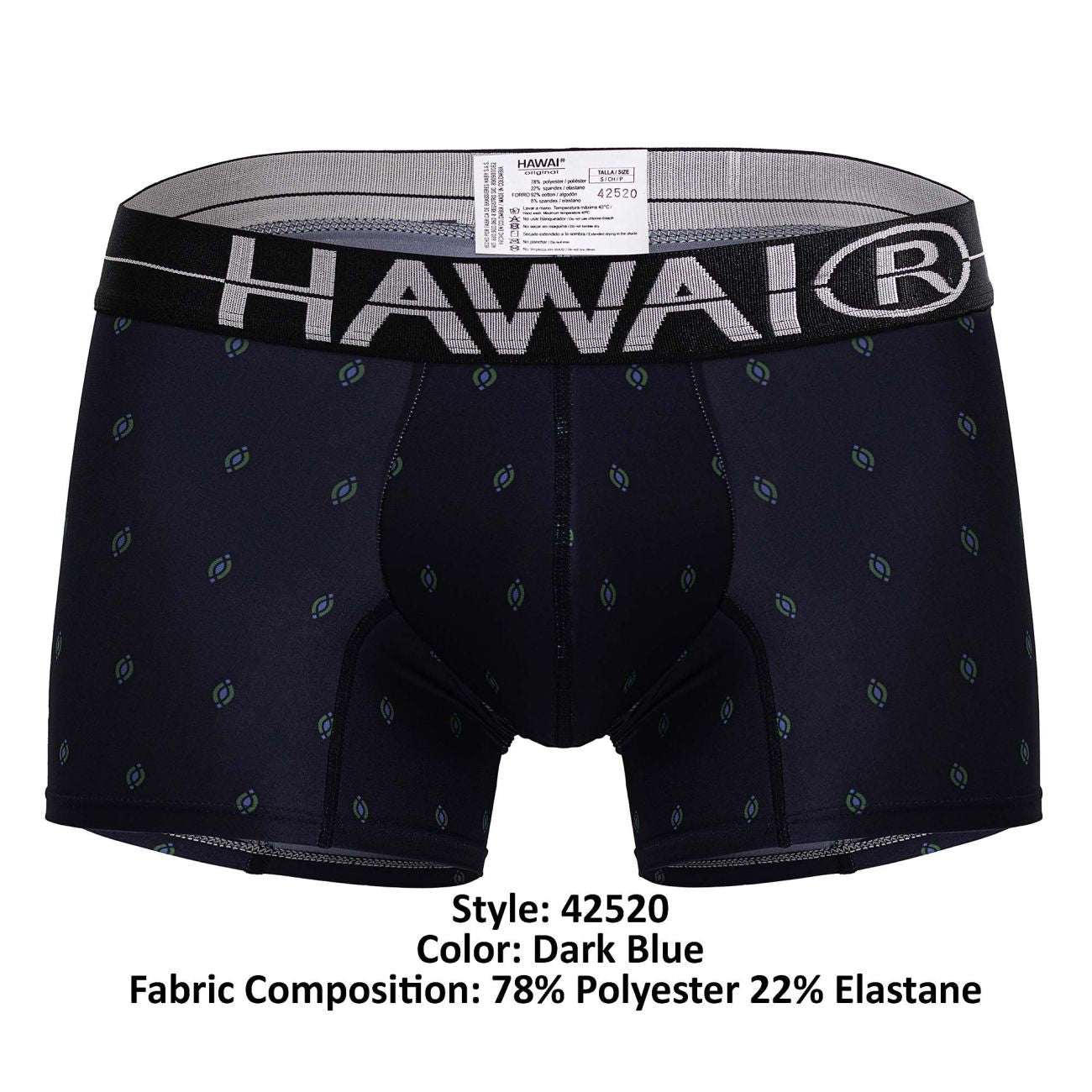 HAWAIR 42520 Printed Microfiber Trunks Dark Blue