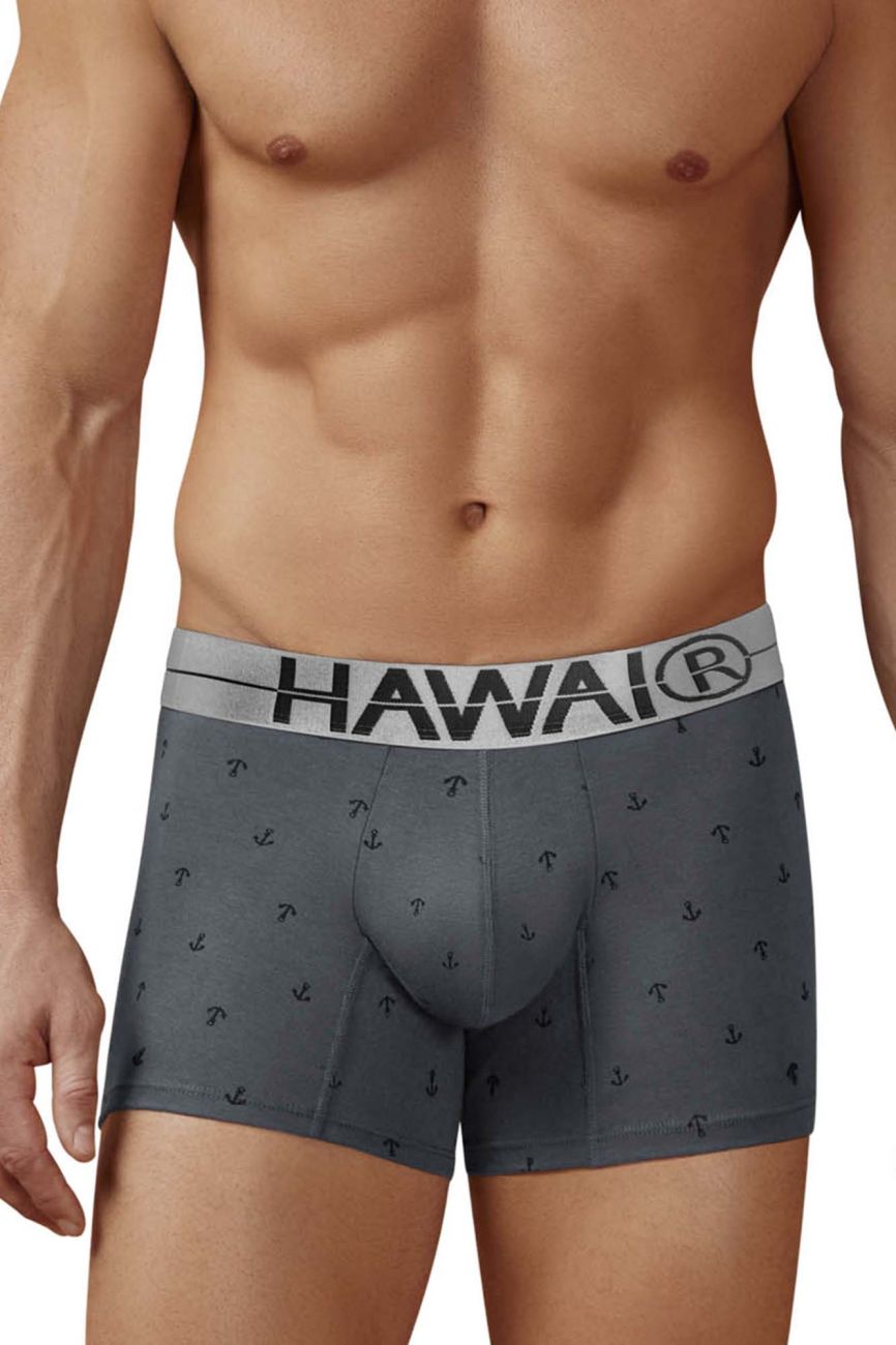 HAWAIR 42521 Cotton Blend Male Snug Fit Trunks Gray