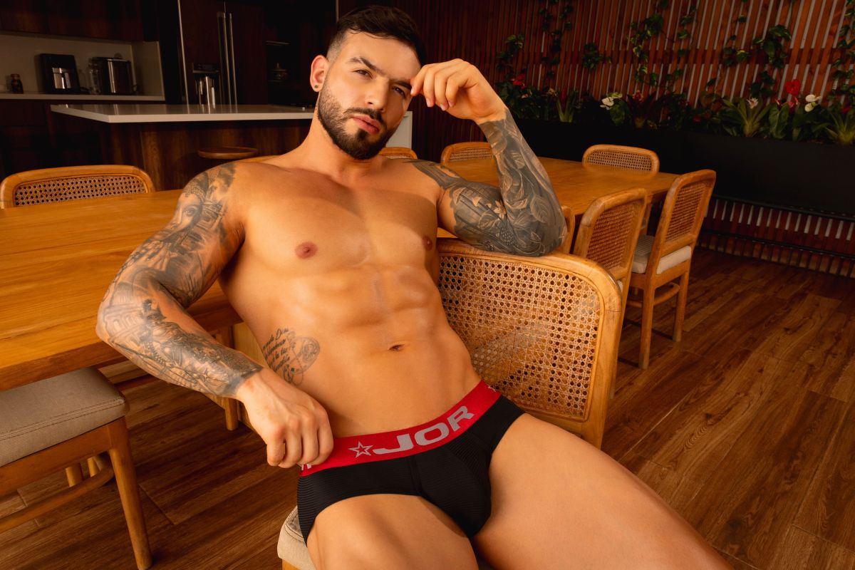 JOR 2443 Astor Male Essential Athletic Style Briefs Black Plus Sizes