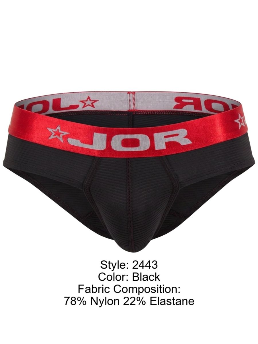JOR 2443 Astor Male Essential Athletic Style Briefs Black Plus Sizes