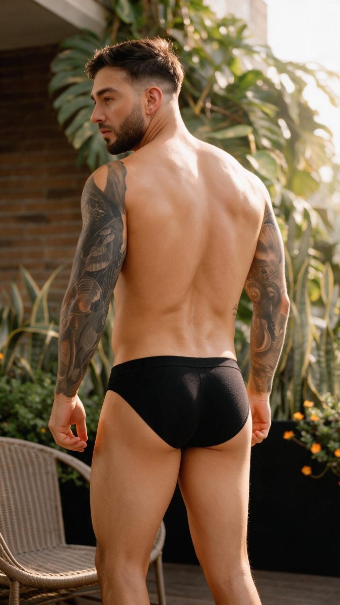 JOR 2450 Invisible Mens Sleek Low-rise Cut Briefs Black Plus Sizes