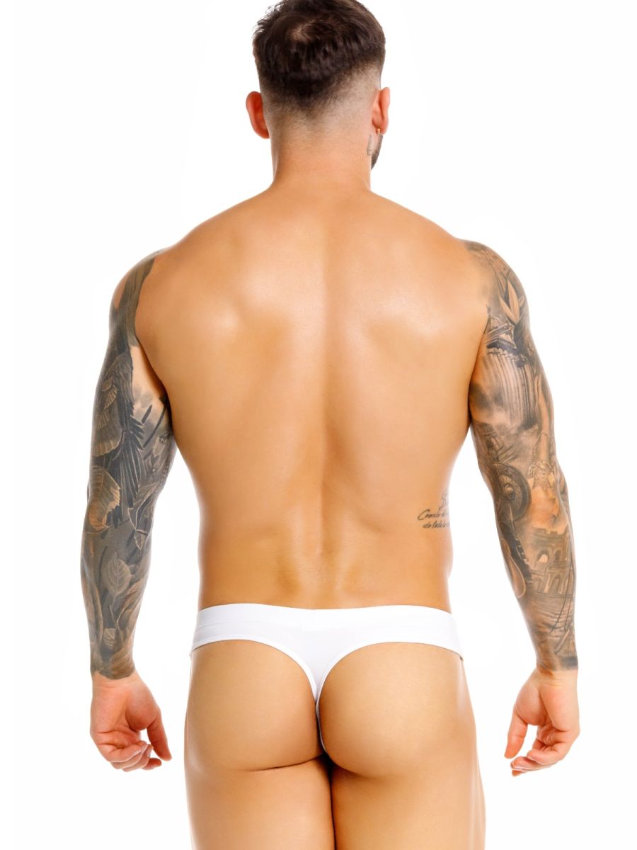 JOR 2451 Invisible Mens Sleek Low-rise Cut Thongs White Plus Sizes