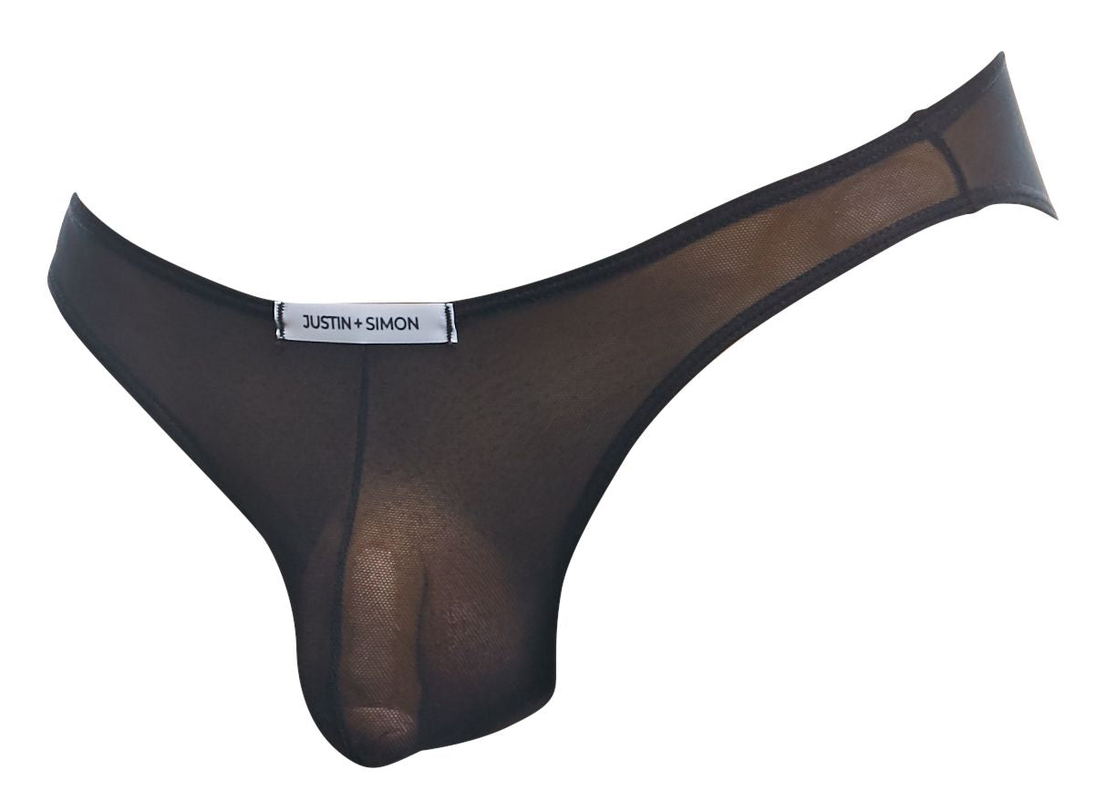 JUSTIN+SIMON XSJ01 Classic Bikini Color Black Mesh Plus Sizes