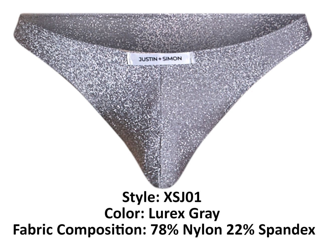 JUSTIN+SIMON XSJ01 Classic Silky Bikini Lurex Gray Plus Sizes