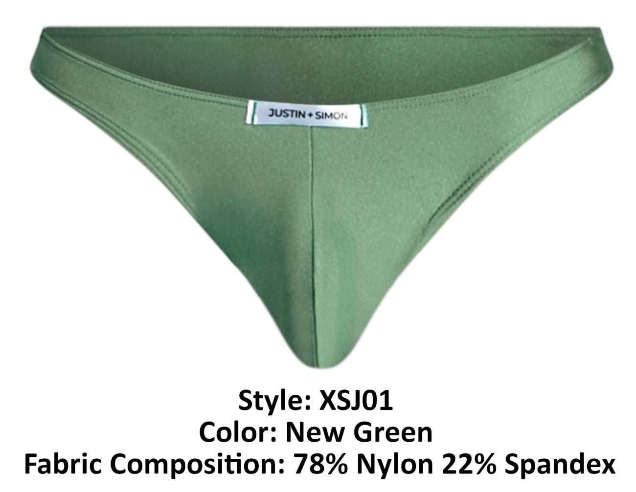 JUSTIN+SIMON XSJ01 Classic Silky Bikini New Green Plus Sizes
