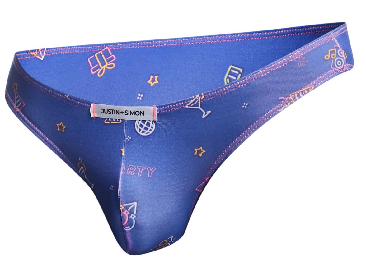 JUSTIN+SIMON XSJ01 Classic Silky Bikini Party Blue Plus Sizes