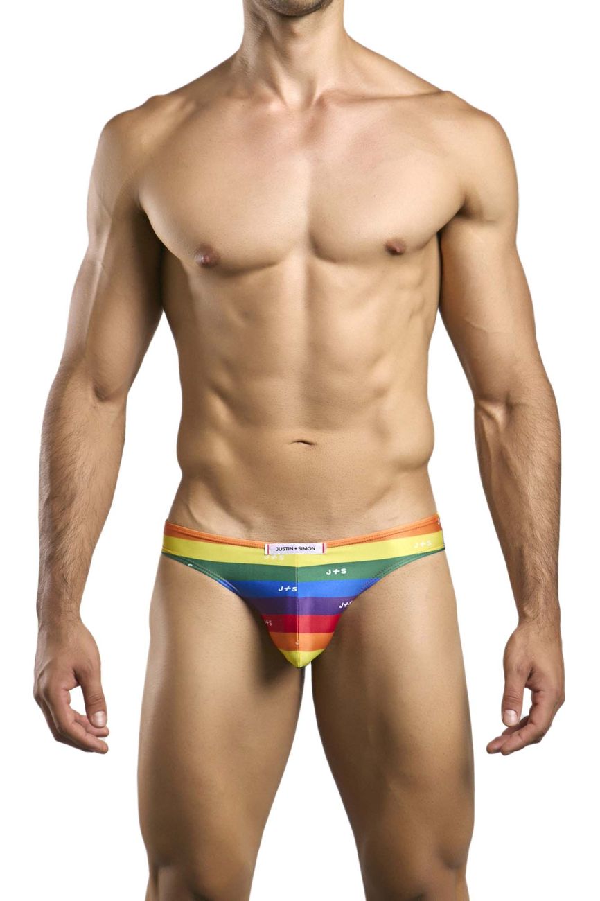 JUSTIN+SIMON XSJ01 Classic Silky Bikini Pride Flag Plus Sizes