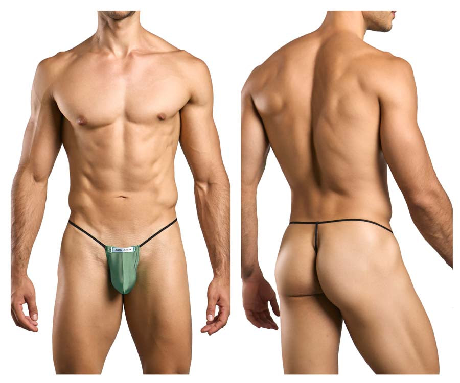 JUSTIN+SIMON XSJ02 Silky G-String Bulge New Green