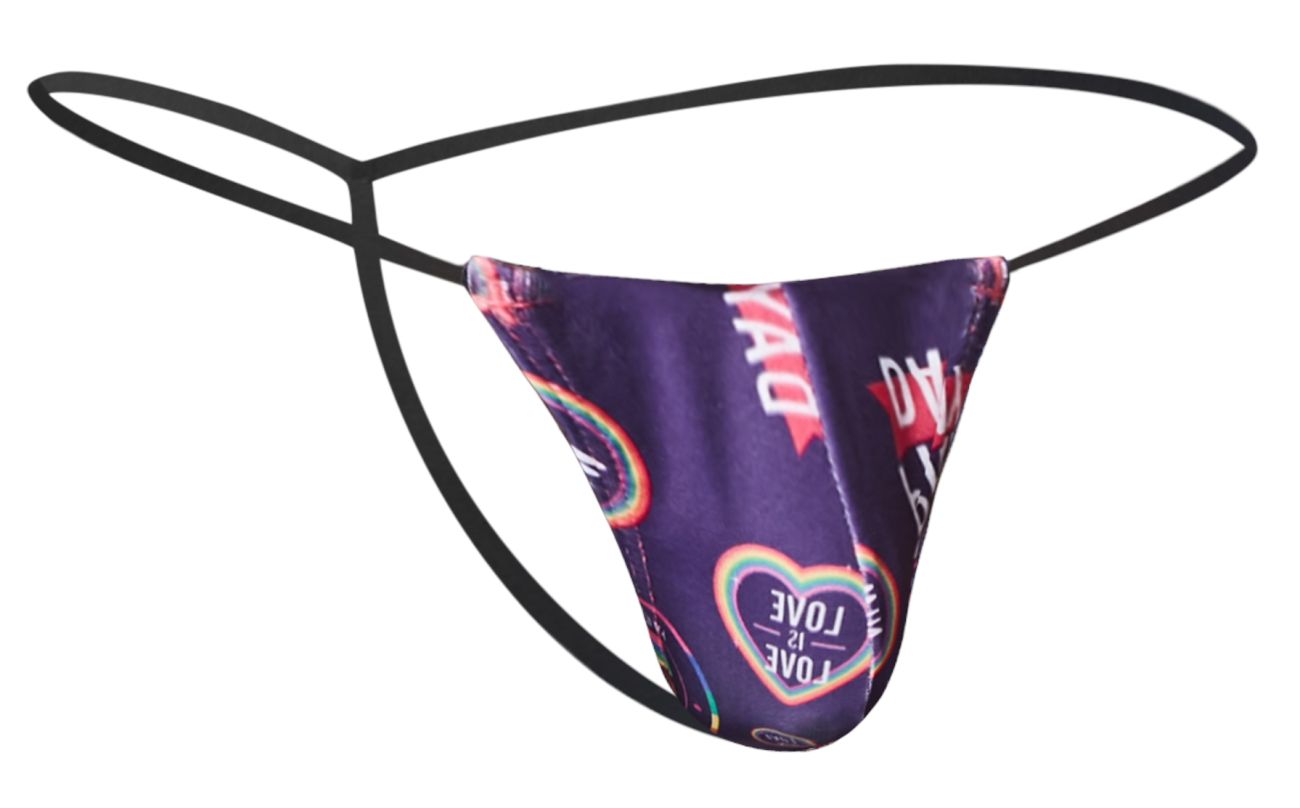 JUSTIN+SIMON XSJ02 Silky G-String Bulge Pride Purple