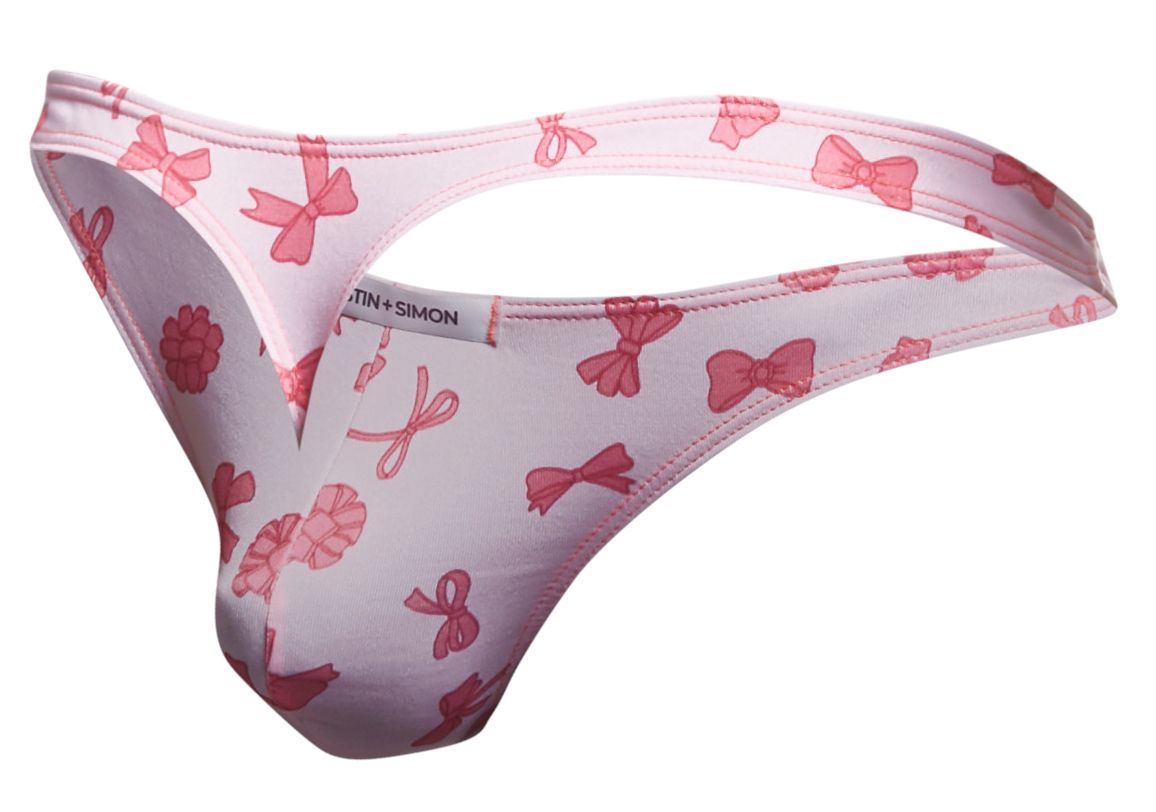 JUSTIN+SIMON XSJ03 Silky Sexy Thongs Coquette Bows Plus Sizes